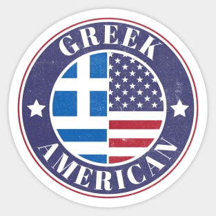 Proud Greek-American Badge - Greece Flag Sticker